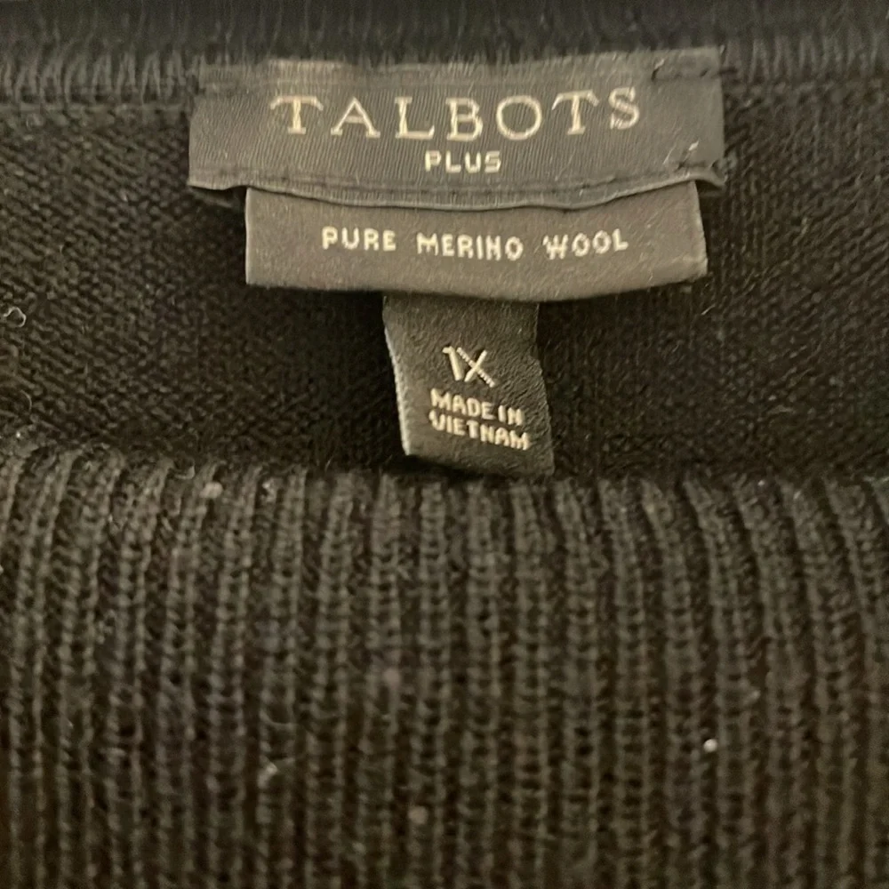 Talbots woman’s Black Merino Wool Cowl neck Sweater - Picture 11 of 14